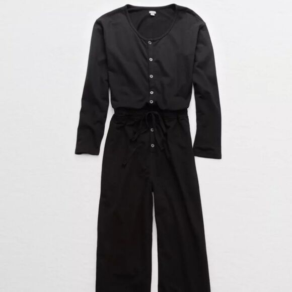 Aerie Weekend Black Jumpsuit Women's XS Whimsigoth Grunge - Picture 6 of 8